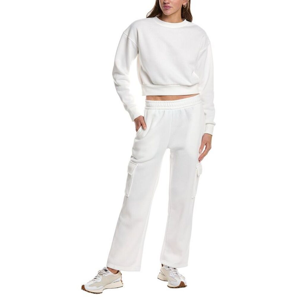 Marion Womens  28In 2Pc Straight Pant & Sweatshirt Set, White